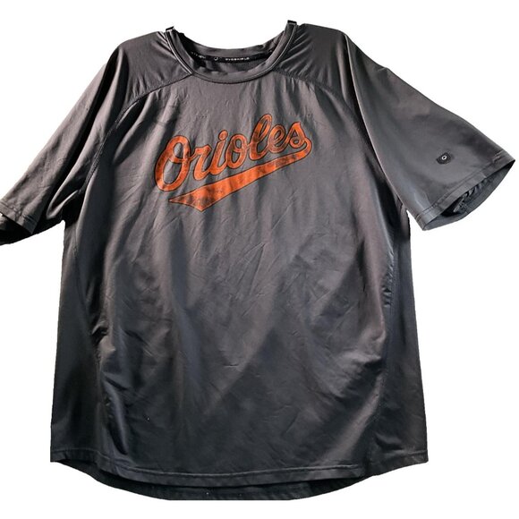 Baltimore Orioles Shirt Mens 2XL Gray Orange MLB Baseball Short Sleeve Evoshield - Picture 6 of 6